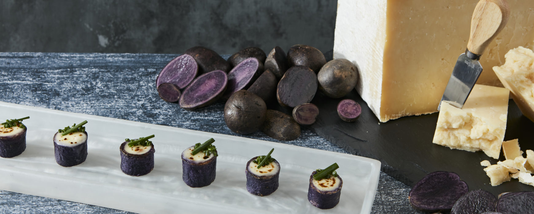 Loaded Purple Potato Cups