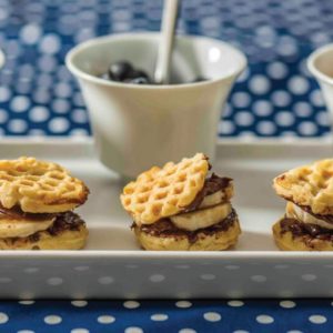 bite sized waffle sandwiches