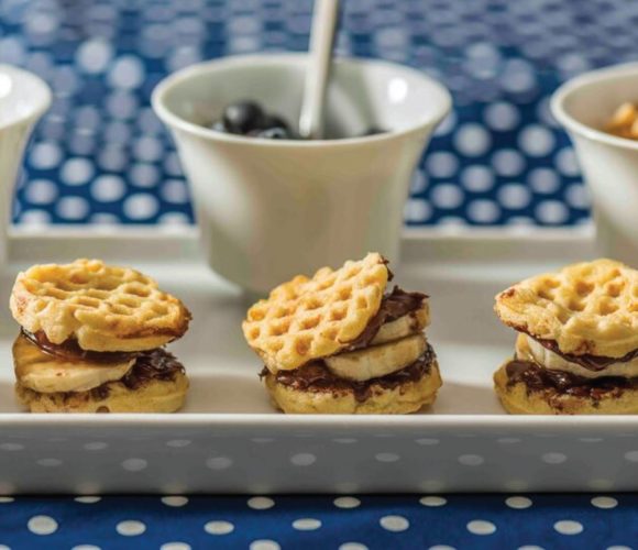 bite sized waffle sandwiches