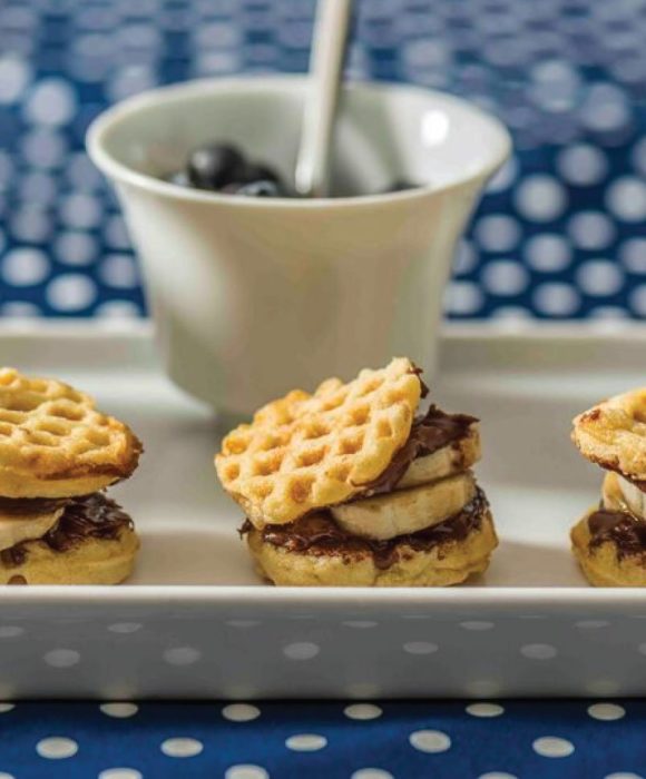 bite sized waffle sandwiches
