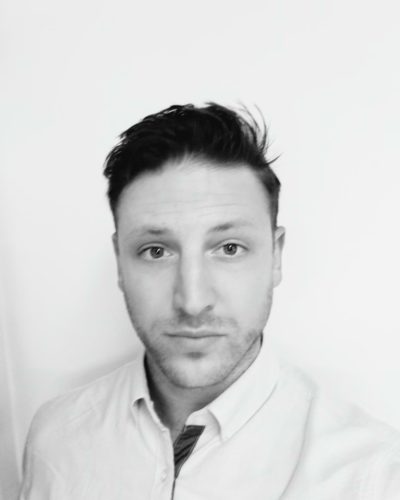 Chef Justin Schwartz Headshot, Black & White