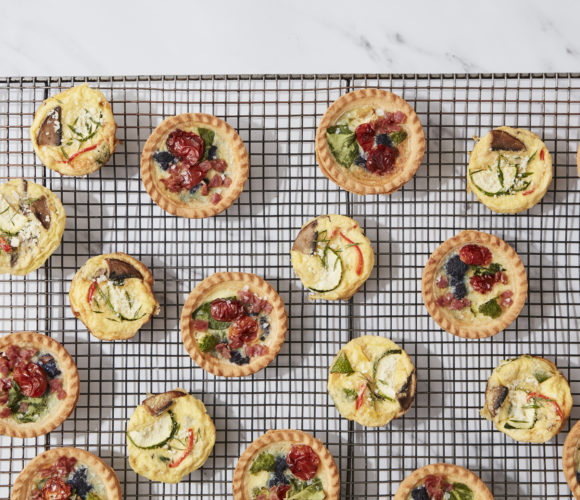 Frittata and Quiche on a cooling rack