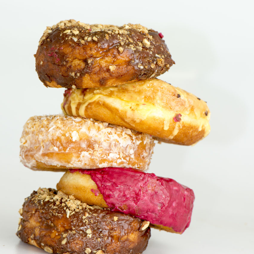 Stack of large donuts