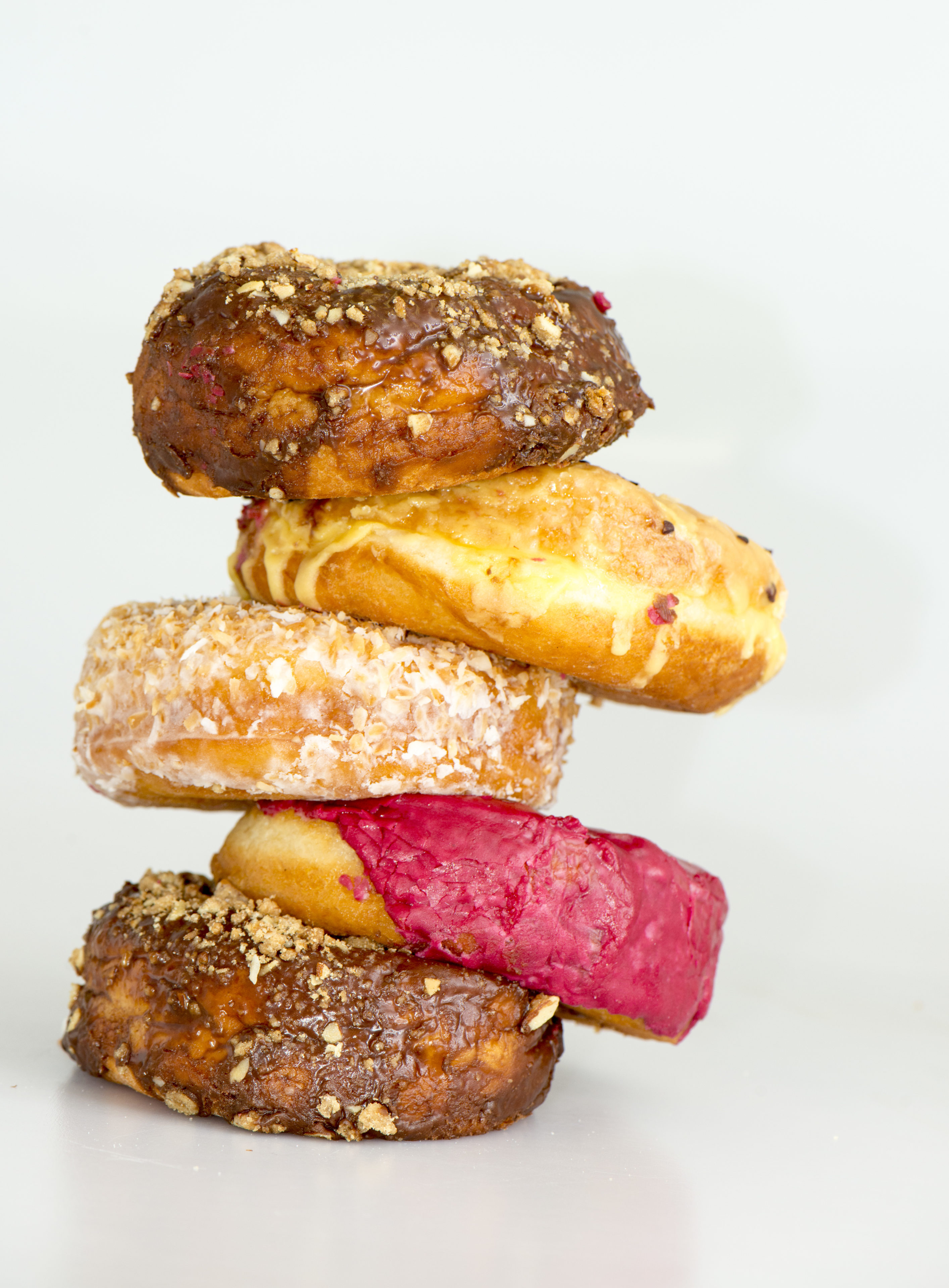 Stack of large donuts