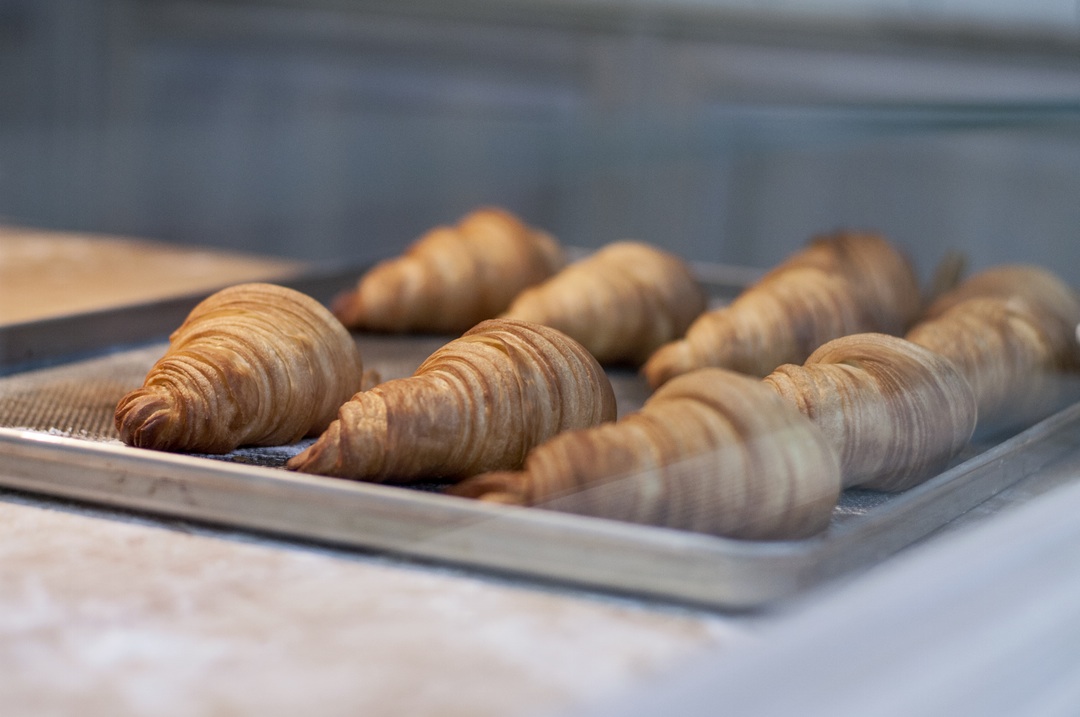 Freshly baked croissants