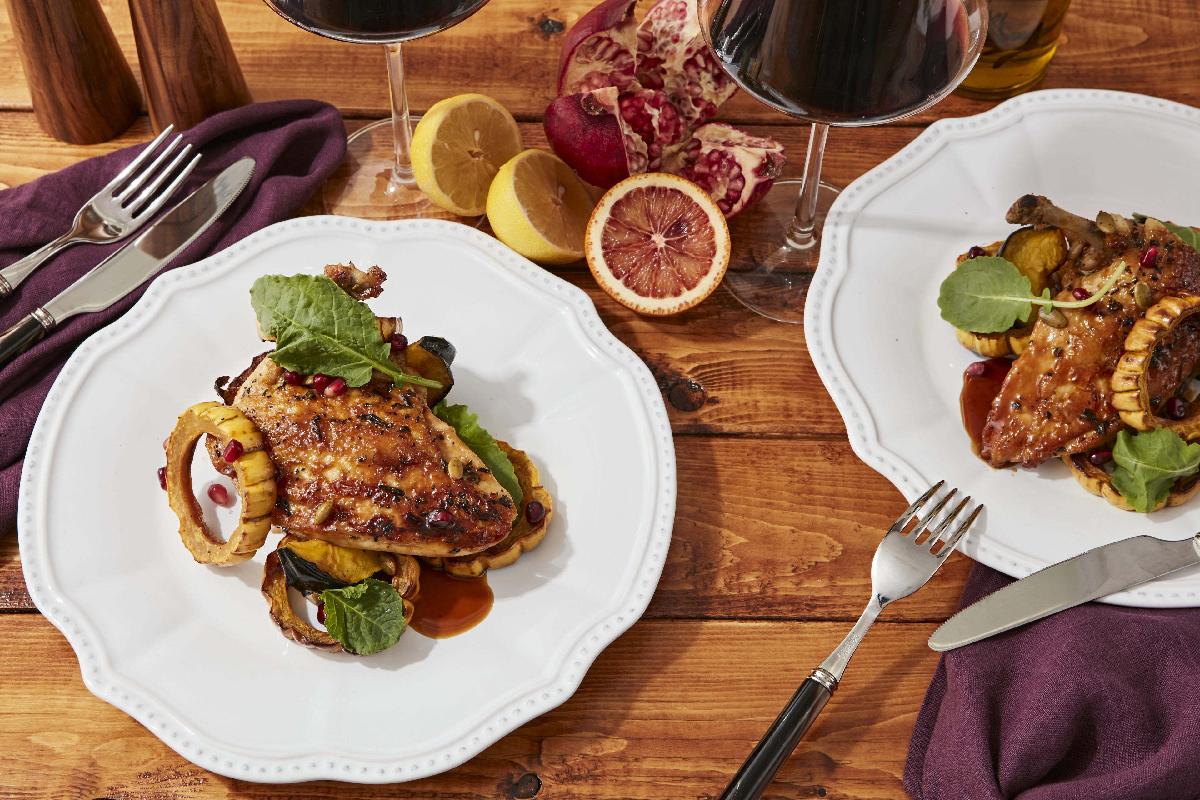 Pomegranate Glazed Airline Chicken Breast