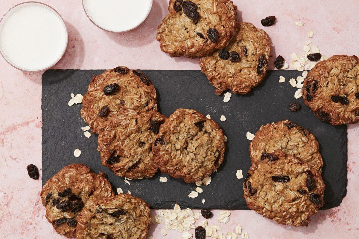 GIF of Oatmeal Cookies and Milk