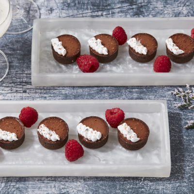 Chocolate Pot de Creme with Vanilla Whipped Cream