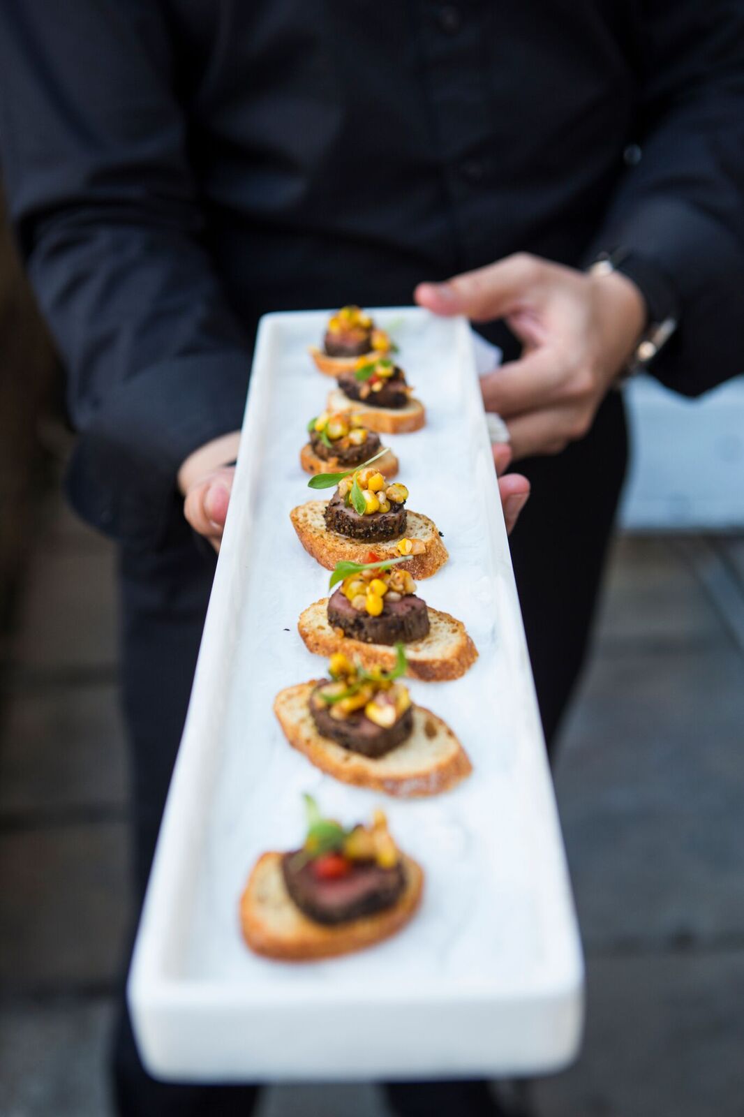 Pepper Crusted Tenderloin Crostini