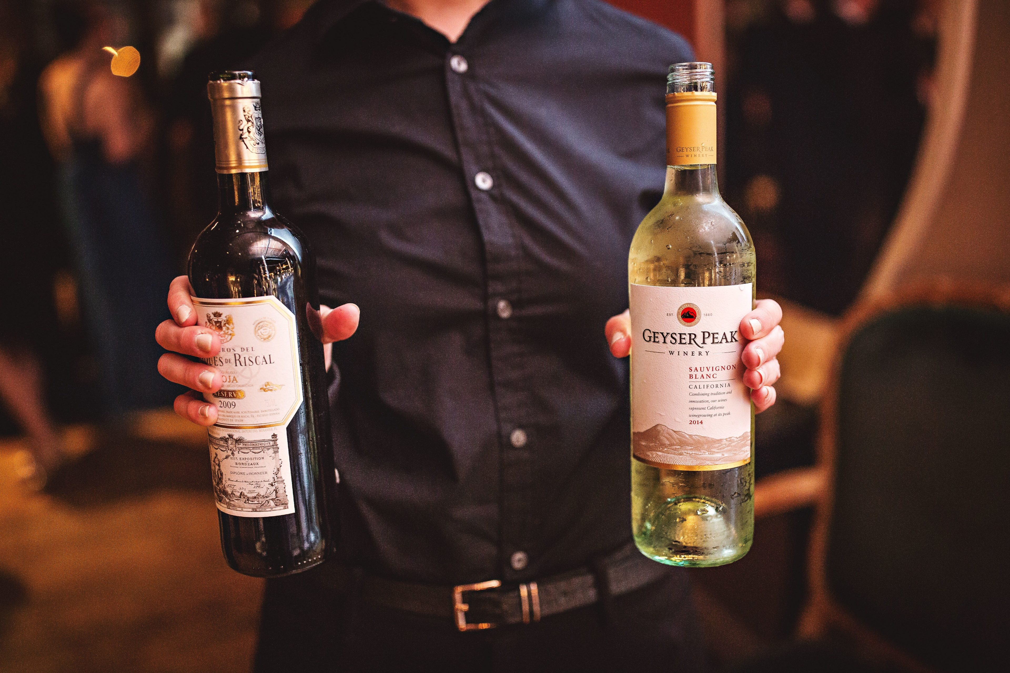 Red and white wine