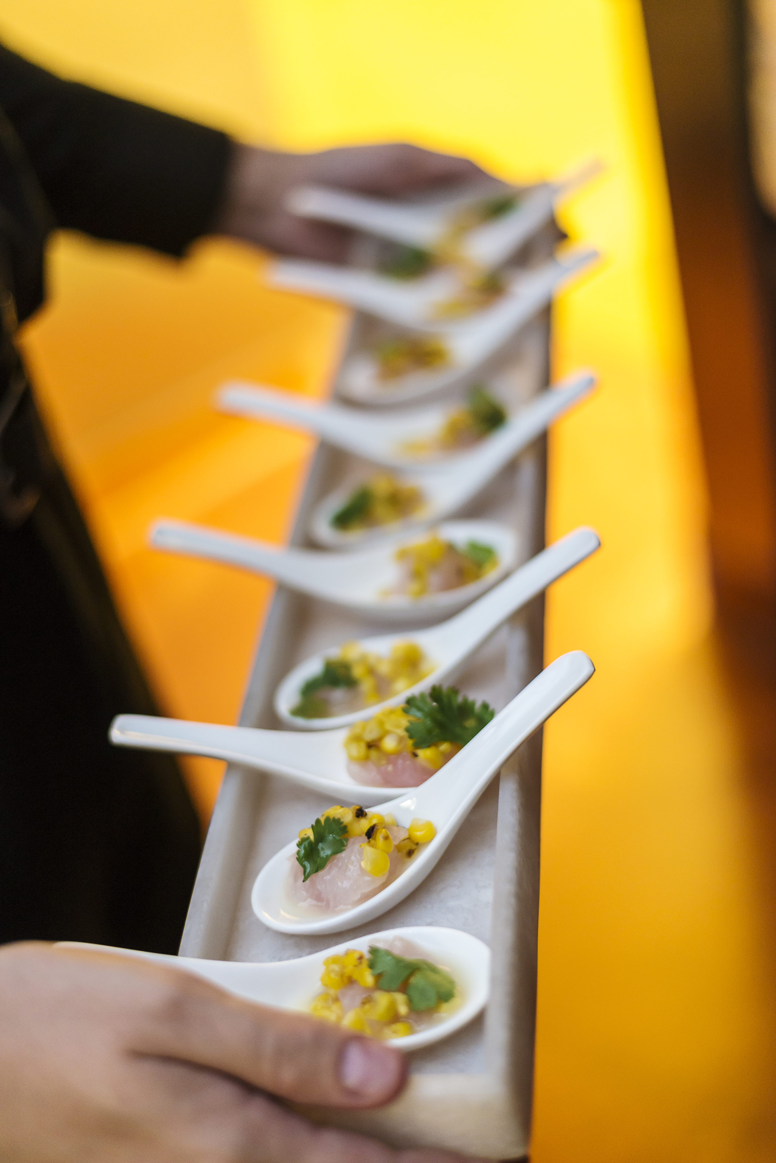 Red Snapper Ceviche on Serving Spoons