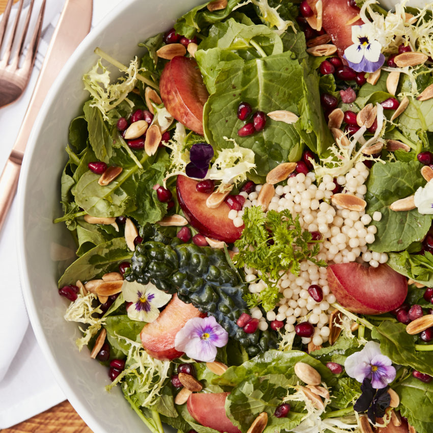 Kale Almond Salad, Curry Vinaigrette