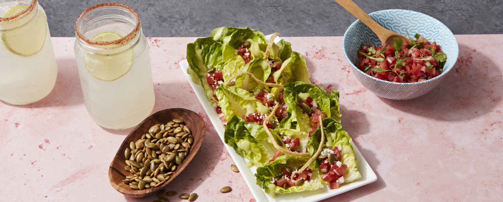 Southwestern Salad, pico de gallo, pepita, and margaritas