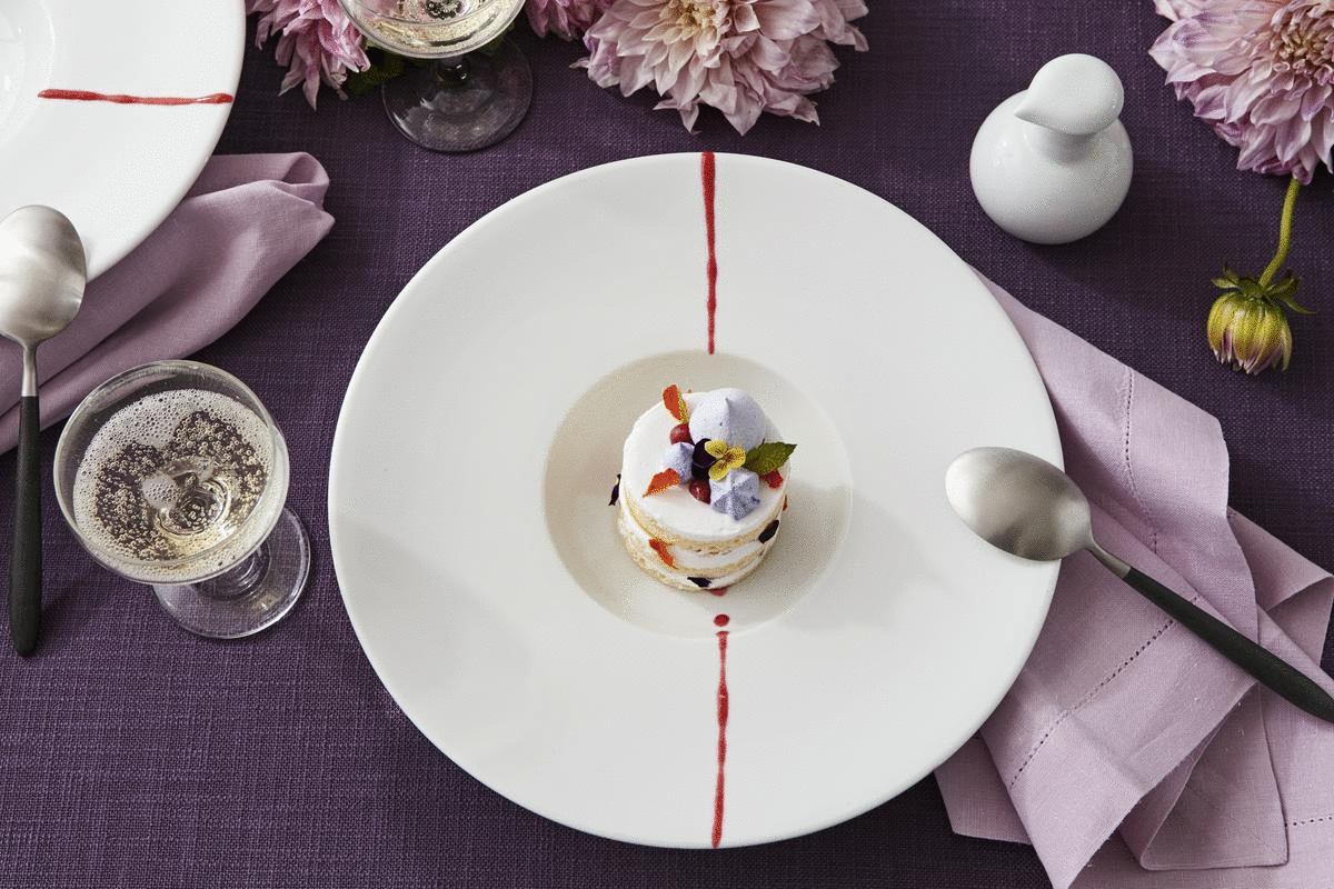 GIF of Tres Leches Cake, plated